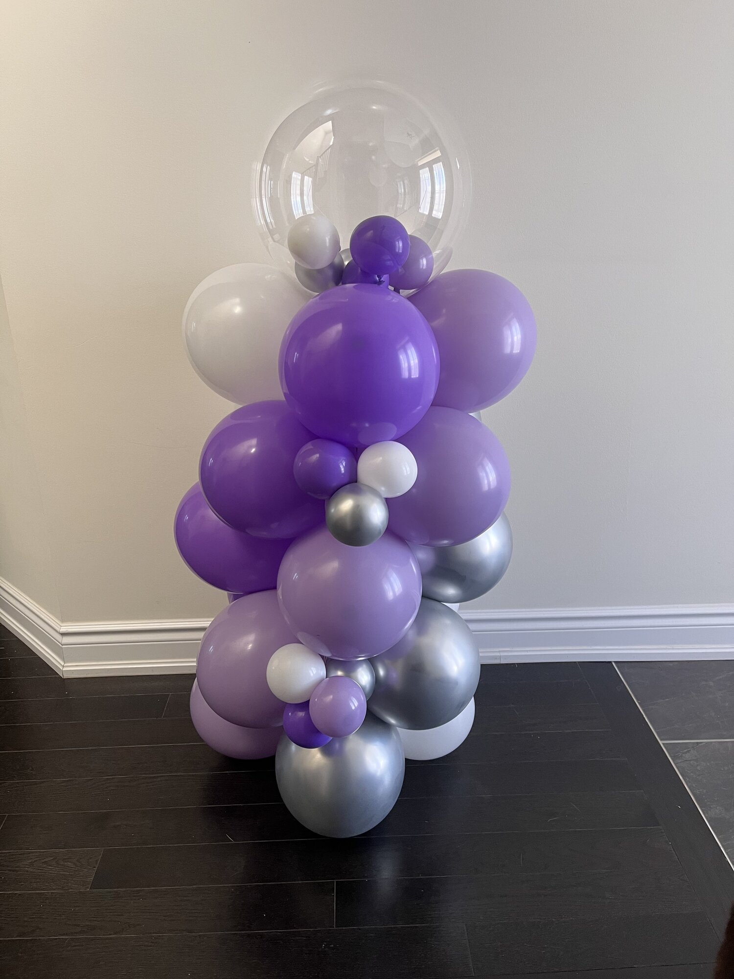 Balloon and floral arrangement